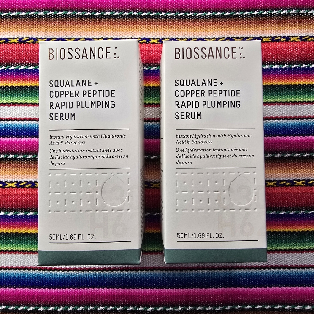 2 Biossance Squalane Copper Peptide Rapid Plumping Serum